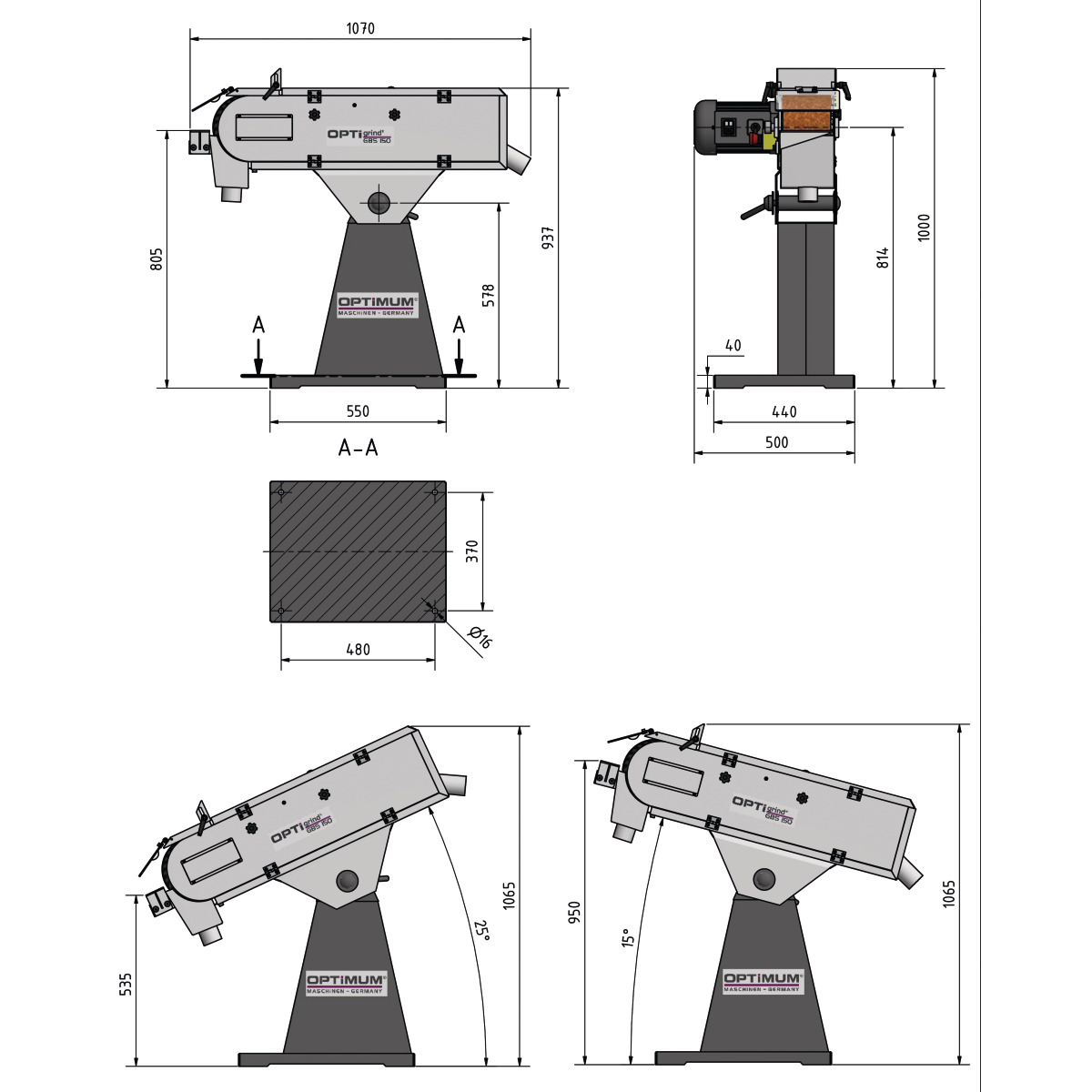 OPTIMUM Bandschleifmaschine OPTIgrind GBS 150 OPTIMUM Bandschleifmaschine OPTIgrind GBS 150