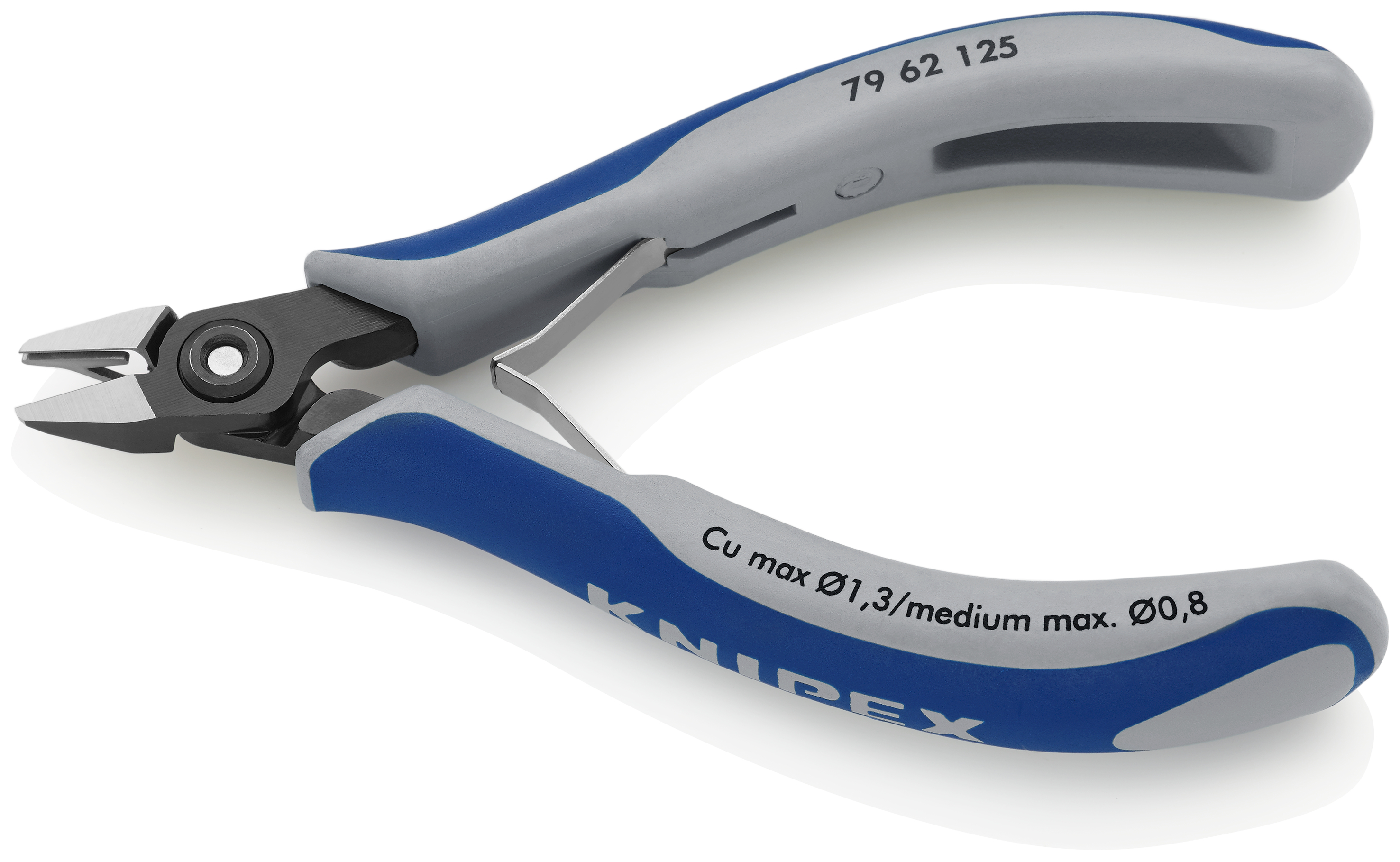 KNIPEX KNIPEX 79 62 125 Präzisions-Elektronik-Seitenschneider 125 mm brüniert mit Mehrkomponenten-Hüllen poliert