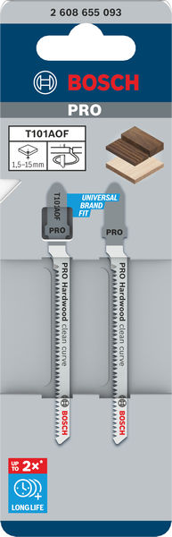 BOSCH PRO Hardwood clean curve T101AOF Stichsägeblatt, 83 mm, 2-tlg. BOSCH PRO Hardwood clean curve T101AOF Stichsägeblatt, 83 mm, 2-tlg.