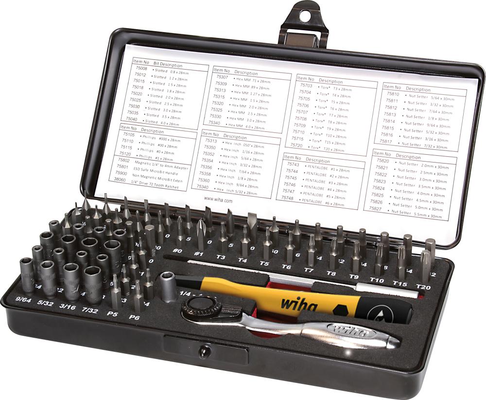 WIHA Micro-Bit Set ESD gemischt 66-tlg. inkl. Box WIHA Micro-Bit Set ESD gemischt 66-tlg. inkl. Box