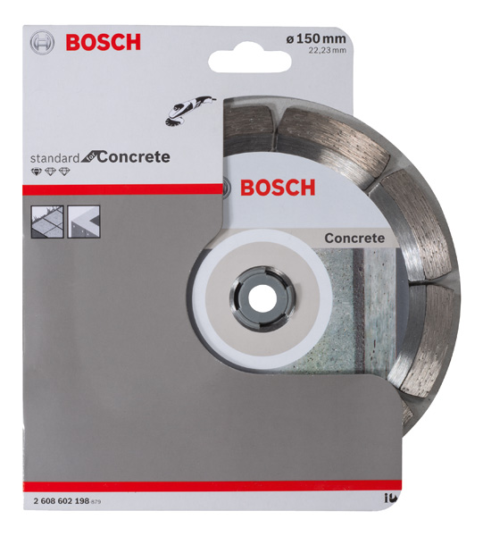 BOSCH Diamanttrennscheibe Standard for Concrete, 150 x 22,23 x 2 x 10 mm, 1er-Pack BOSCH Diamanttrennscheibe Standard for Concrete, 150 x 22,23 x 2 x 10 mm, 1er-Pack