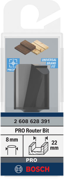 BOSCH PRO Nutfräser, zweischneidig, Ø 22 x L 24,6, Schaft 8 mm