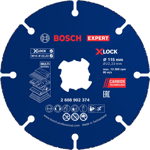 BOSCH EXPERT Multi Material Carbide-Trennscheibe, 115 x 1.6 x 22,23 mm, X-Lock