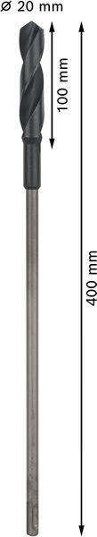 BOSCH PRO Wood HSS Installationsbohrer, 20 x 100 x 400 mm, SDS plus