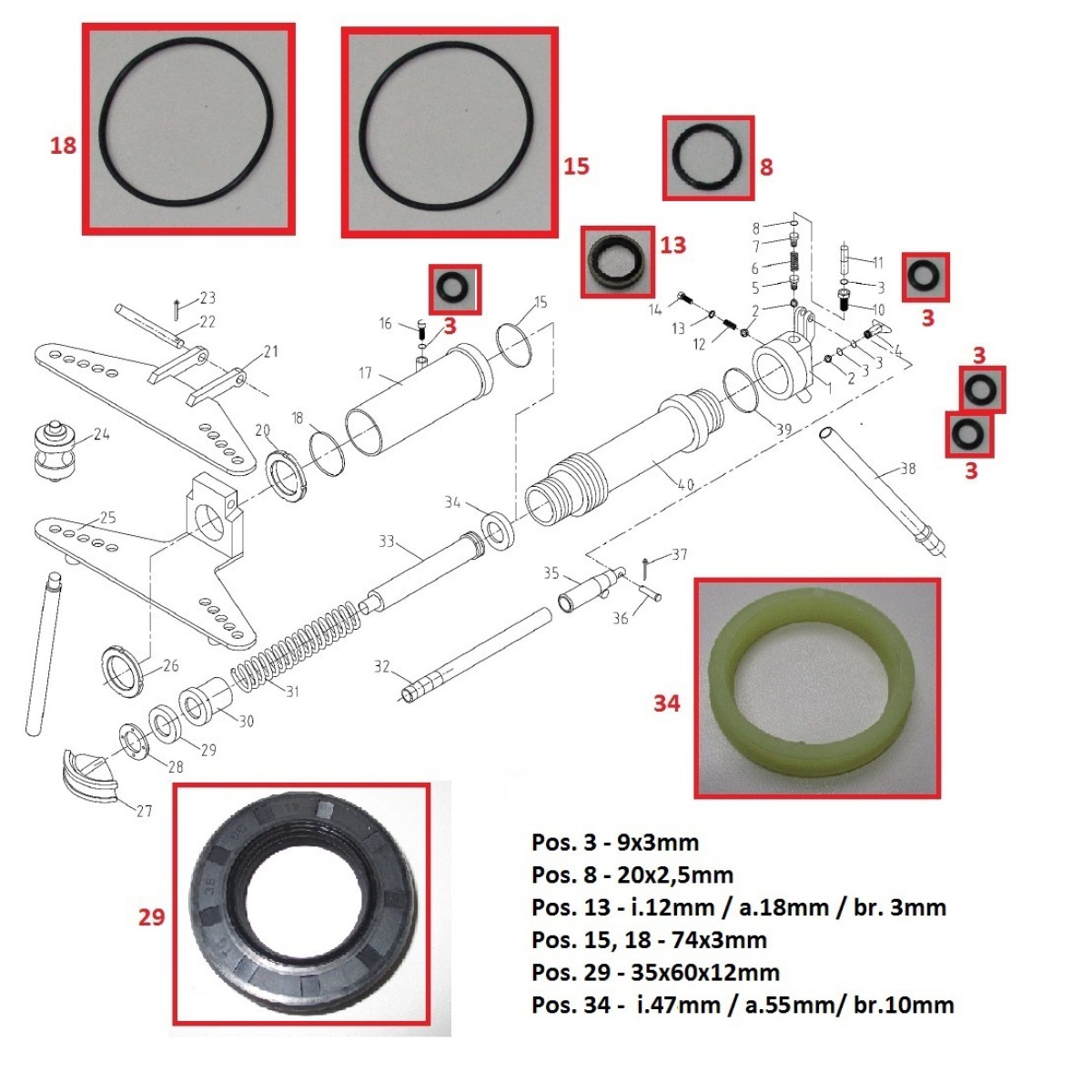 METALLKRAFT Dichtungssatz komplett HRB 10 für Hydraulikzylinder METALLKRAFT Dichtungssatz komplett HRB 10 für Hydraulikzylinder