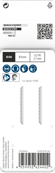 BOSCH PRO Laminate clean T101BIF Stichsägeblatt, 83 mm, 2-tlg.