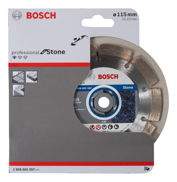 BOSCH Diamanttrennscheibe Standard for Stone, 115 x 22,23 x 1,6 x 10 mm, 1er-Pack BOSCH Diamanttrennscheibe Standard for Stone, 115 x 22,23 x 1,6 x 10 mm, 1er-Pack