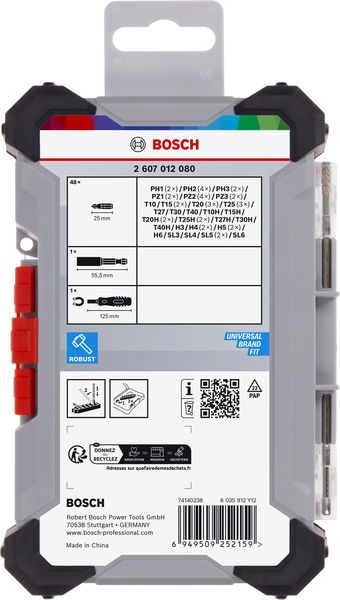 BOSCH Extra Hard Schrauberbitsatz, 50-tlg.