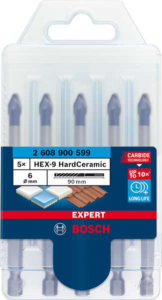 BOSCH EXPERT HEX-9 Hard Ceramic Bohrer-Set, 6x90 mm, 5-tlg.