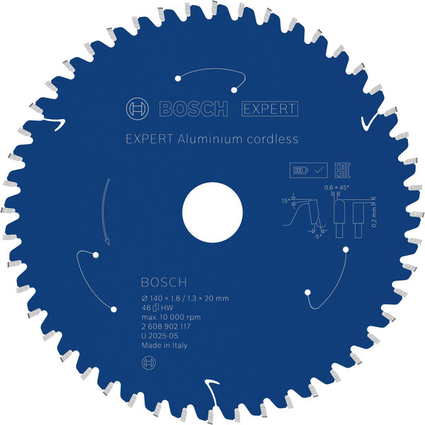 BOSCH EXPERT Aluminium Kreissägeblatt, 140x20 mm, Z48 BOSCH EXPERT Aluminium Kreissägeblatt, 140x20 mm, Z48
