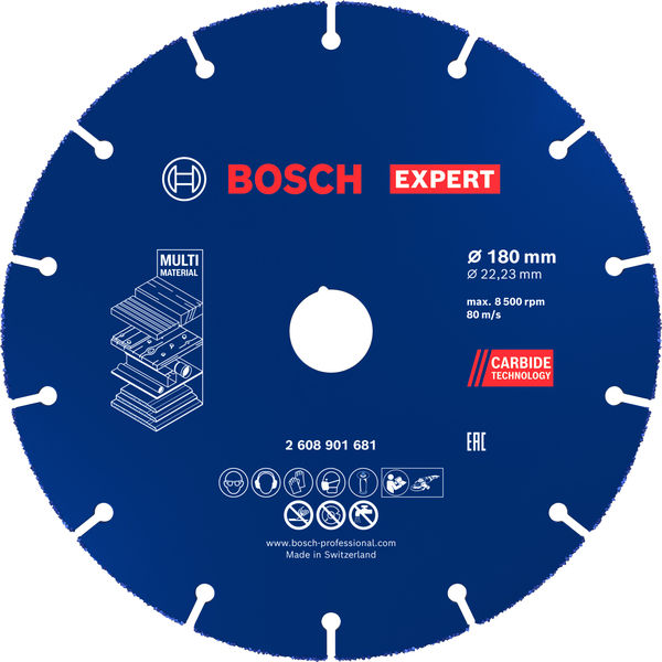 BOSCH EXPERT Multi Material Carbide-Trennscheibe, 180 x 22,23 mm