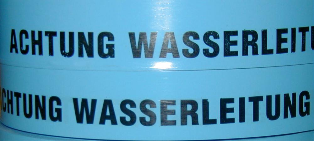 KELMAPLAST Trassen-Warnband 250 m Achtung Wasserleitung blau