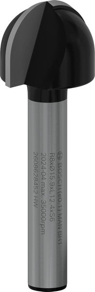 BOSCH PRO Hohlkehlfräser, R 8, Schaft 6 mm