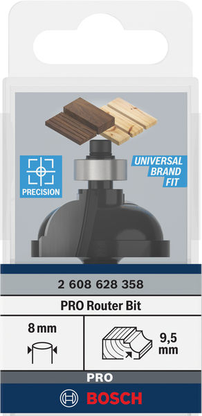 BOSCH PRO Profilfräser klassisch, R 9,5, Schaft 8 mm