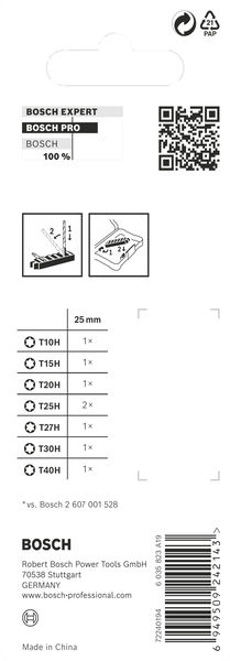 BOSCH PRO TH Impact Bit-Set, 25 mm, 8-tlg BOSCH PRO TH Impact Bit-Set, 25 mm, 8-tlg
