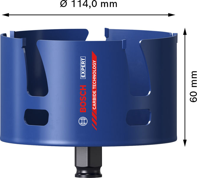 BOSCH EXPERT Construction Material Power Change Plus Lochsäge, 114 x 60 mm