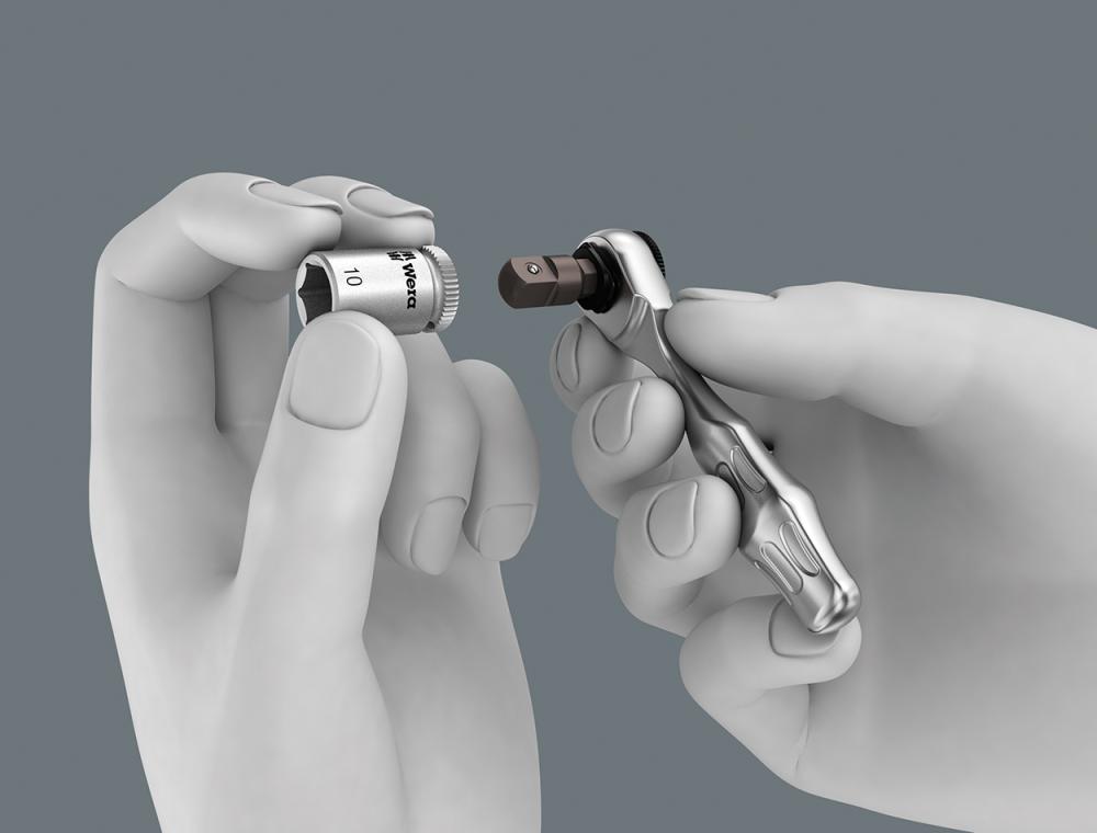 WERA 8001 A Zyklop Mini 1 SB Bit-Ratsche ¼", mit ¼"-Antrieb, 2‑teilig WERA 8001 A Zyklop Mini 1 SB Bit-Ratsche ¼", mit ¼"-Antrieb, 2‑teilig