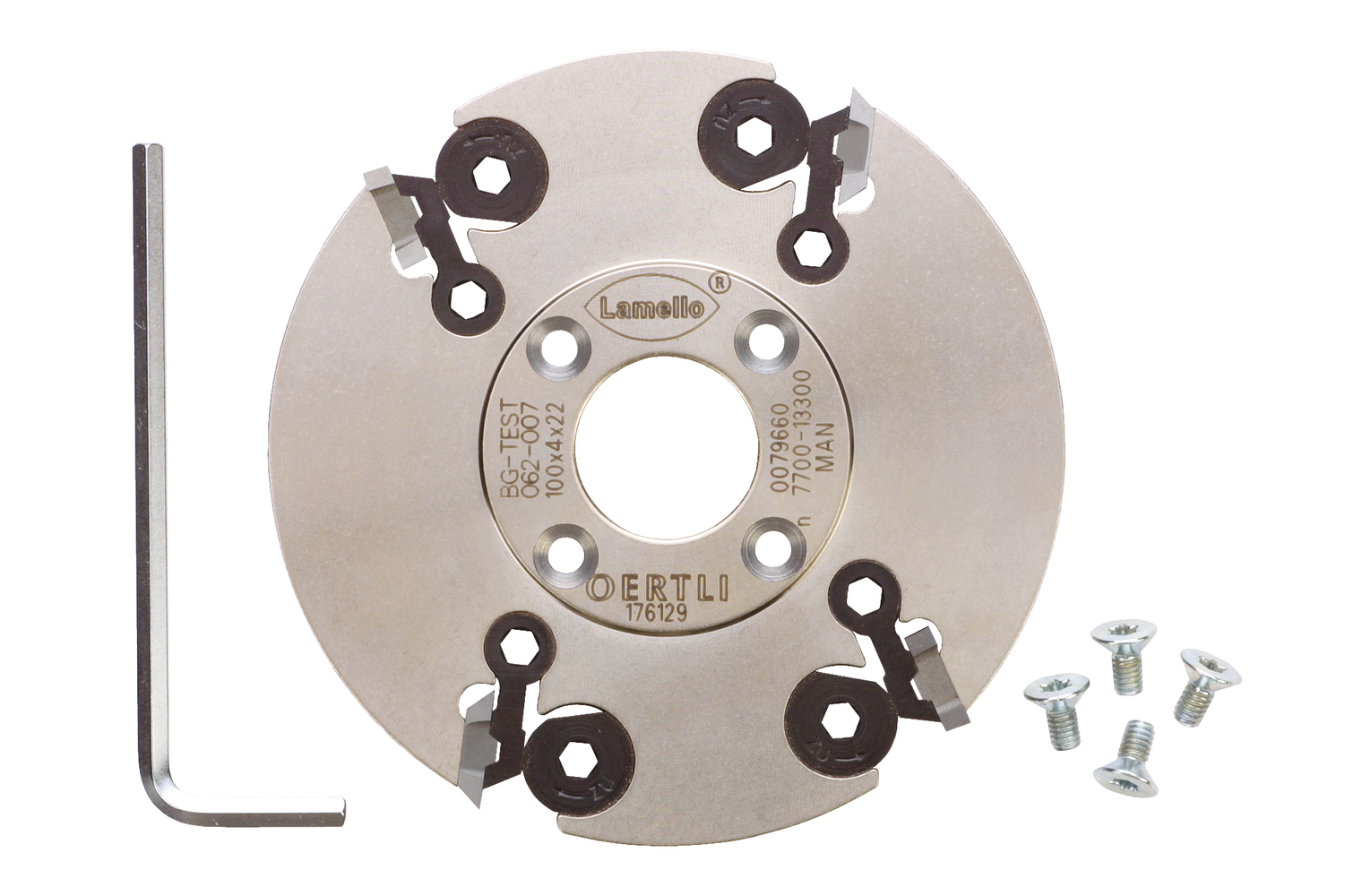 LAMELLO Wendeschneidenfräser, für Nutfräsmaschine, HW, Ø100x4xØ22 mm, Z4, NL 4