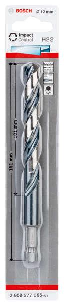 BOSCH HSS Spiralbohrer mit Sechskantschaft 12,0 mm BOSCH HSS Spiralbohrer mit Sechskantschaft 12,0 mm