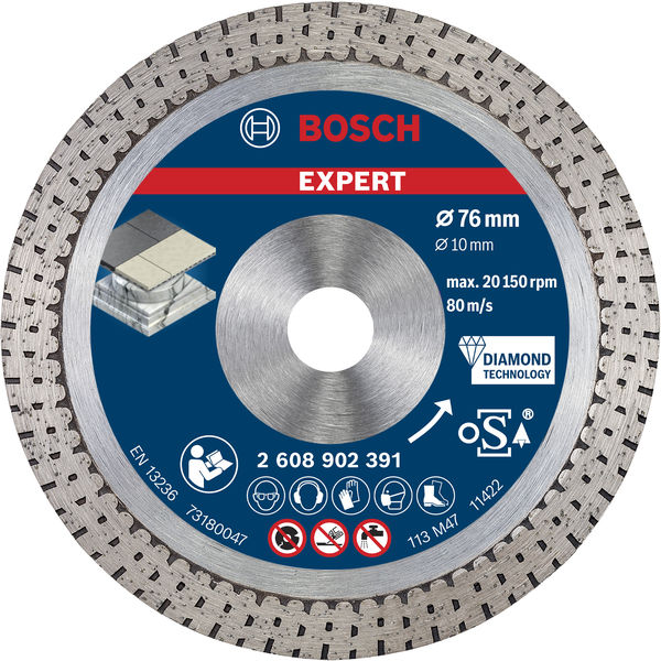 BOSCH EXPERT Hard Ceramic Diamanttrennscheibe, 76x1,5x10 mm
