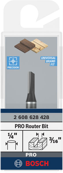 BOSCH PRO Nutfräser, einschneidig, Ø 3/16" x L 31/64", Schaft 1/4" BOSCH PRO Nutfräser, einschneidig, Ø 3/16" x L 31/64", Schaft 1/4"