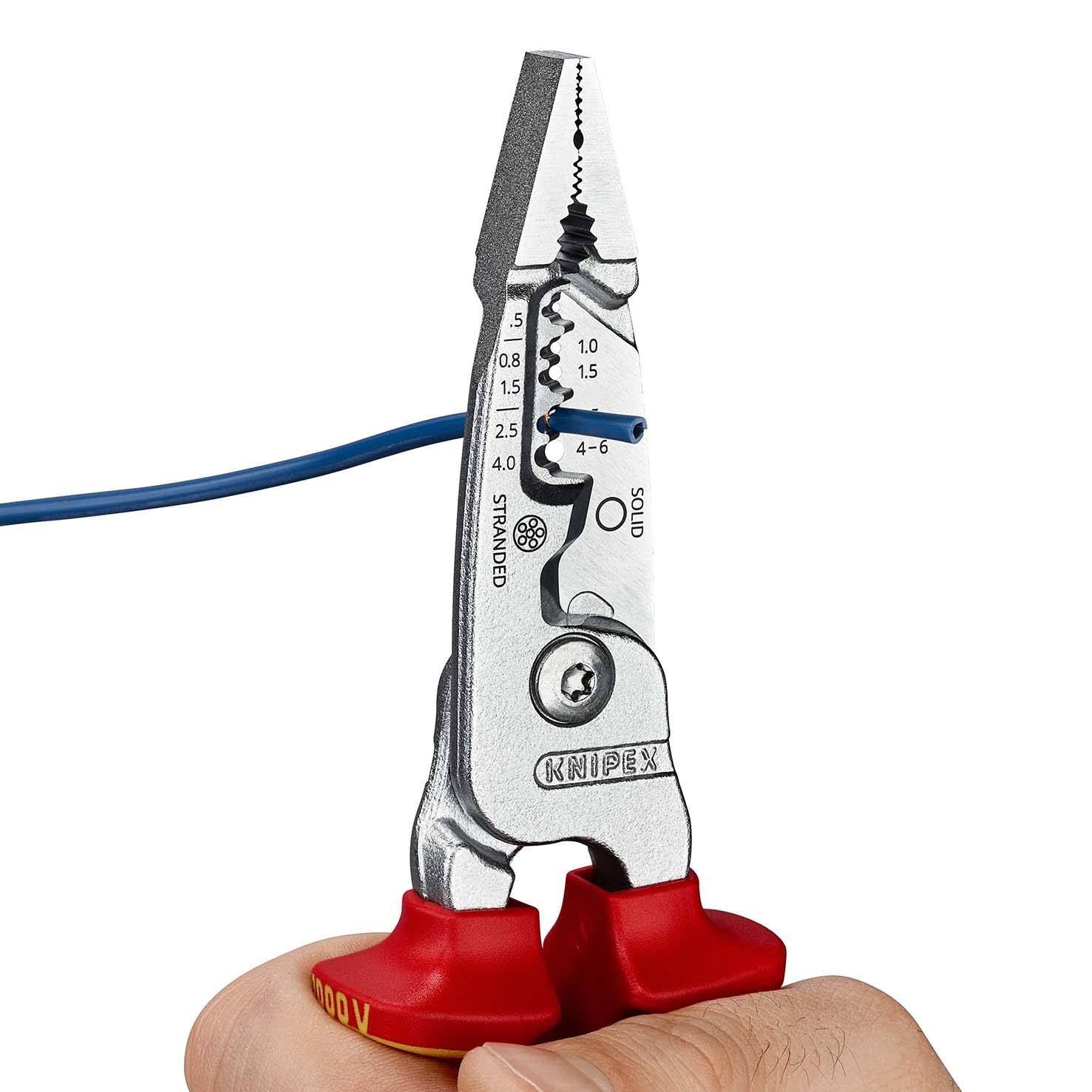 KNIPEX KNIPEX 13 76 200 ME Multifunktions-Elektrikerzange metrisches Modell 200 mm verchromt isoliert mit Mehrkomponenten-Hüllen, VDE-geprüft