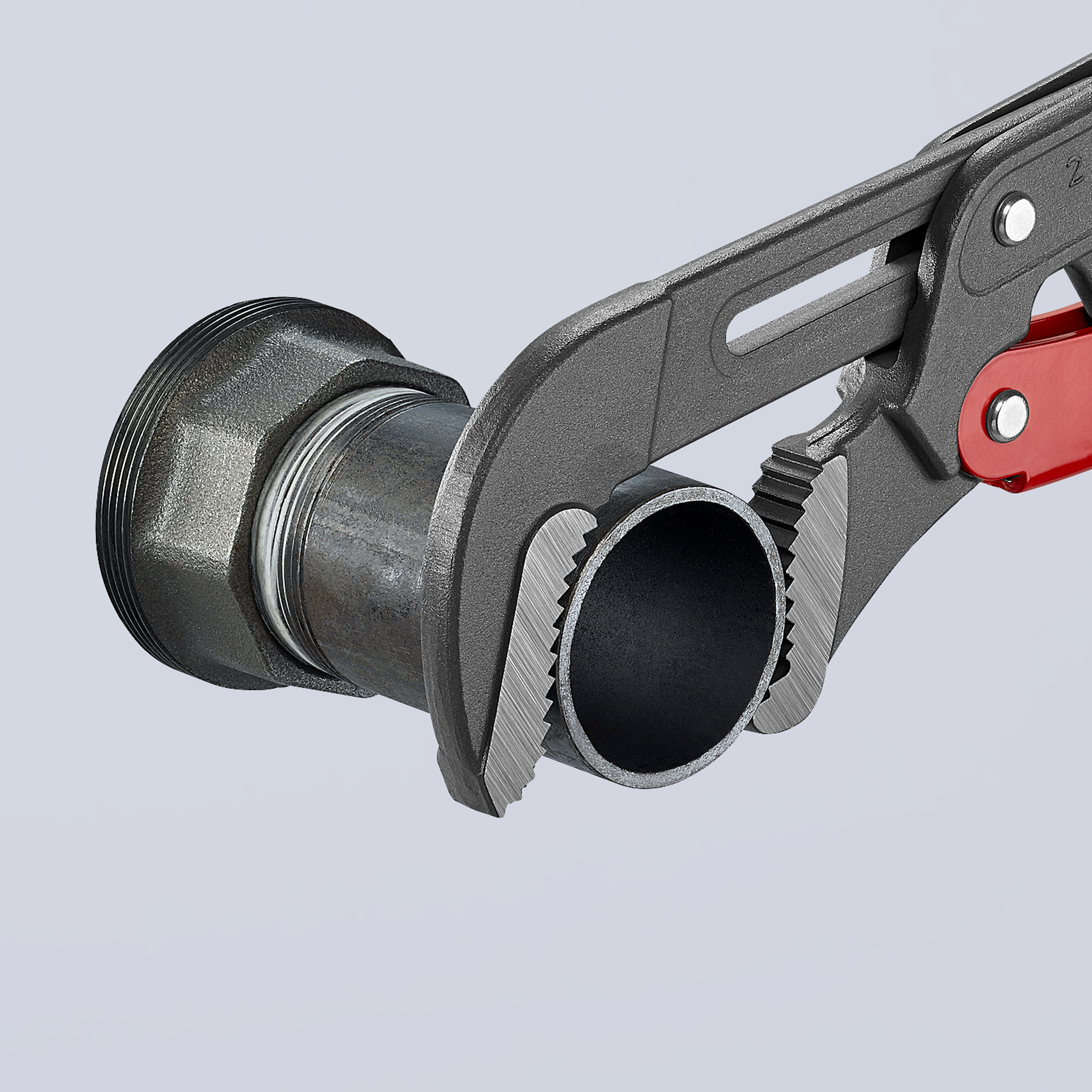 KNIPEX KNIPEX 83 61 020 Rohrzange S-Maul mit Schnelleinstellung 560 mm grau pulverbeschichtet mit Kunststoff überzogen