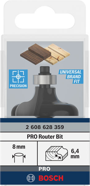 BOSCH PRO Profilfräser, R 6,4, Schaft 8 mm BOSCH PRO Profilfräser, R 6,4, Schaft 8 mm