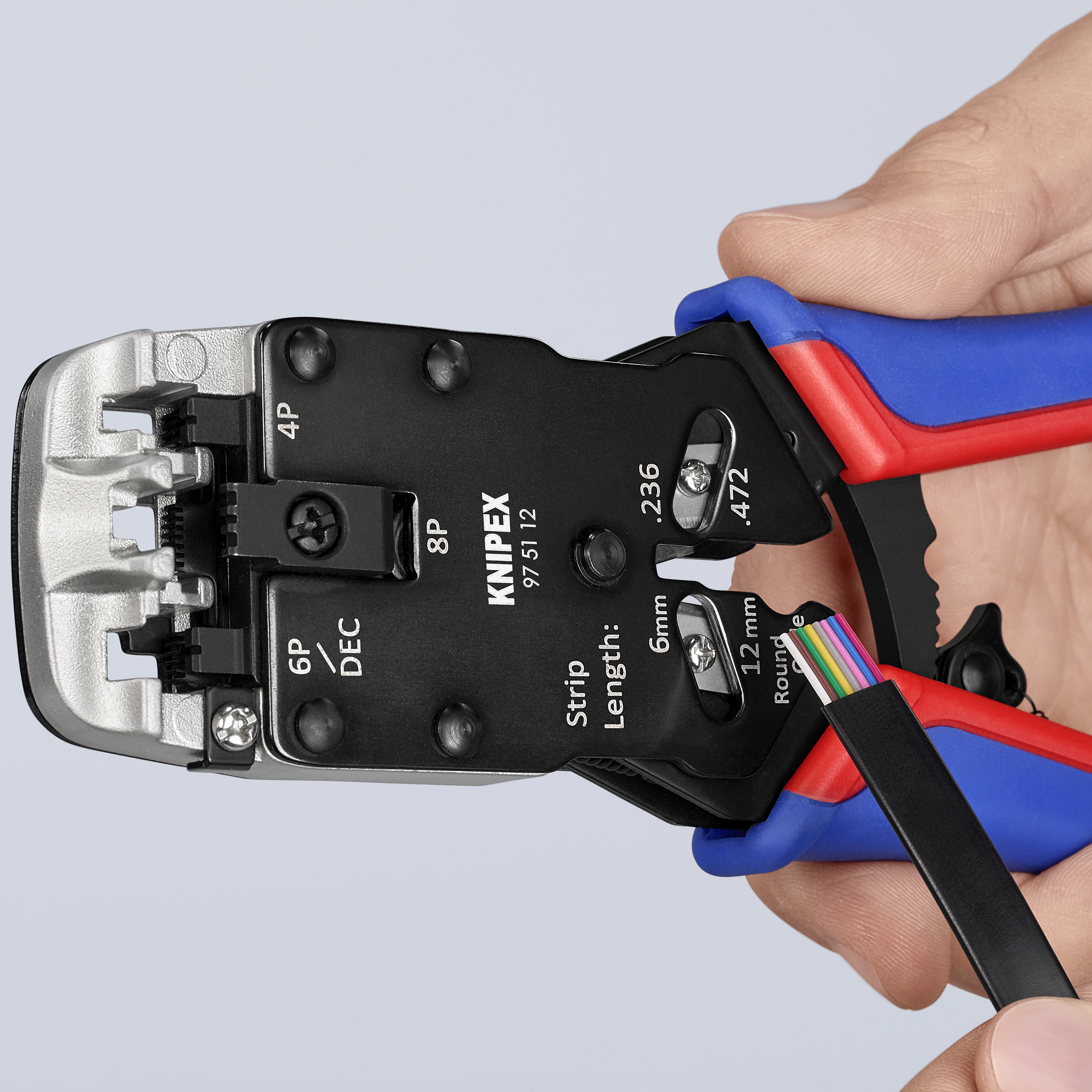 KNIPEX KNIPEX 97 51 12 SB Crimpzange für Westernstecker 200 mm brüniert mit Mehrkomponenten-Hüllen KNIPEX KNIPEX 97 51 12 SB Crimpzange für Westernstecker 200 mm brüniert mit Mehrkomponenten-Hüllen