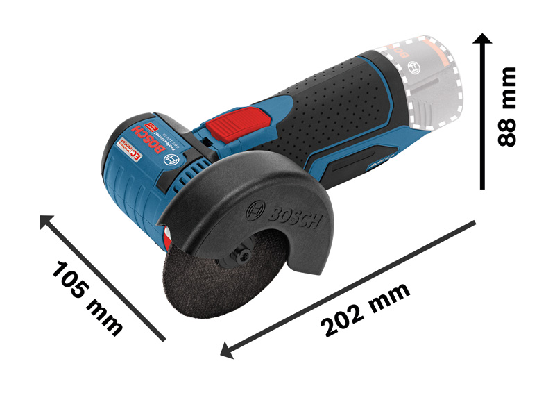 BOSCH Akku-Winkelschleifer GWS 12V-76, 2 x Akku GBA 12V 2.0Ah BOSCH Akku-Winkelschleifer GWS 12V-76, 2 x Akku GBA 12V 2.0Ah