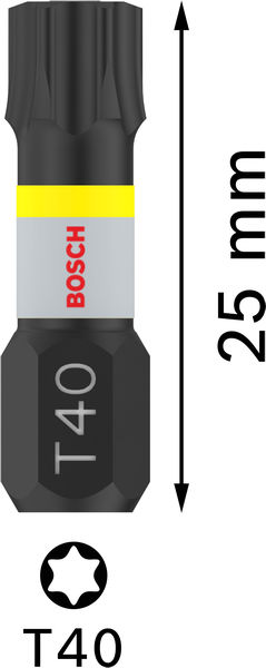 BOSCH PRO Torx Impact Bit, T40, 25 mm, 2-tlg.