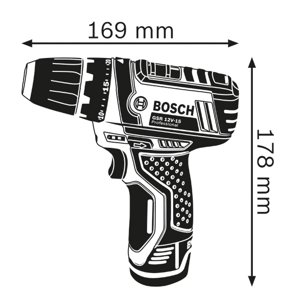 BOSCH Akku-Bohrschrauber GSR 12V-15 BOSCH Akku-Bohrschrauber GSR 12V-15