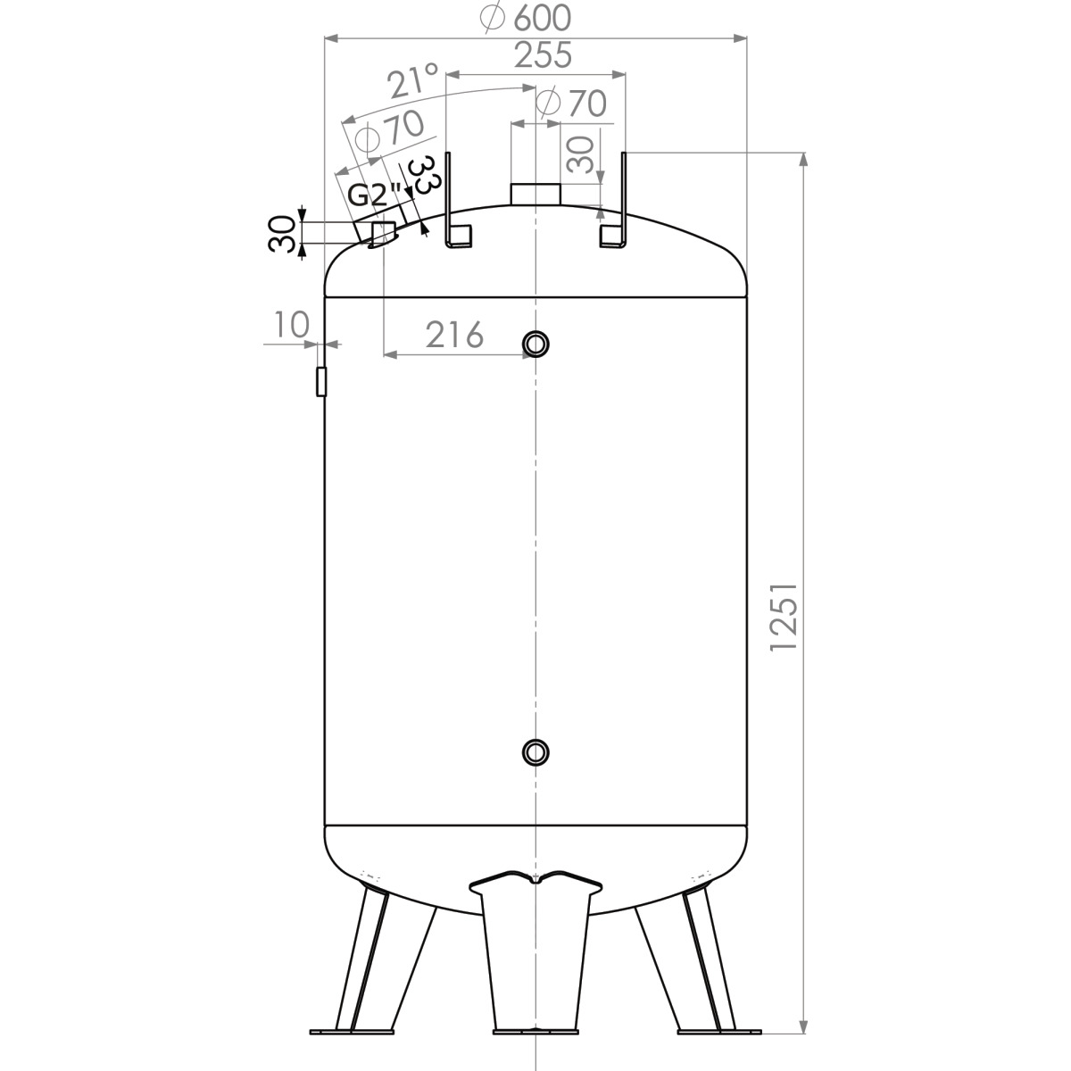 AIRCRAFT Druckluftbehälter AC DB 270/10 V verzinkt AIRCRAFT Druckluftbehälter AC DB 270/10 V verzinkt