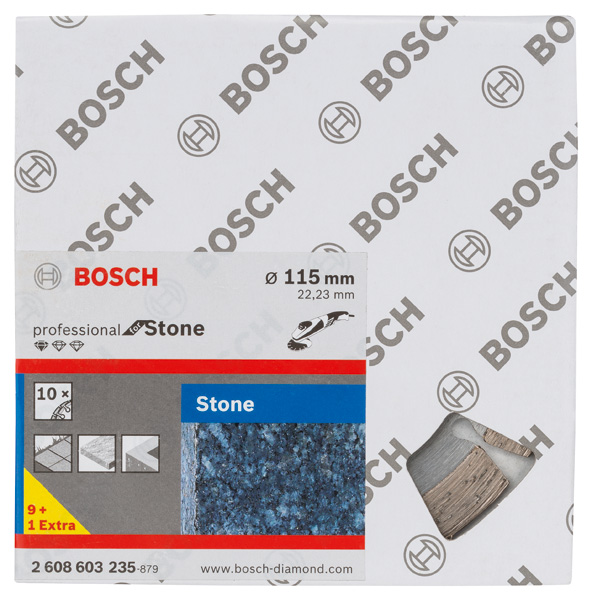 BOSCH Diamanttrennscheibe Standard for Stone, 115 x 22,23 x 1,6 x 10 mm, 10er-Pack BOSCH Diamanttrennscheibe Standard for Stone, 115 x 22,23 x 1,6 x 10 mm, 10er-Pack