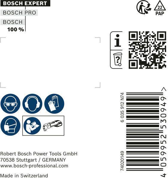 BOSCH EXPERT 3 max AVZ 70 RT4 Platte zum Entfernen von Fugen, 70 mm, 10-tlg. BOSCH EXPERT 3 max AVZ 70 RT4 Platte zum Entfernen von Fugen, 70 mm, 10-tlg.