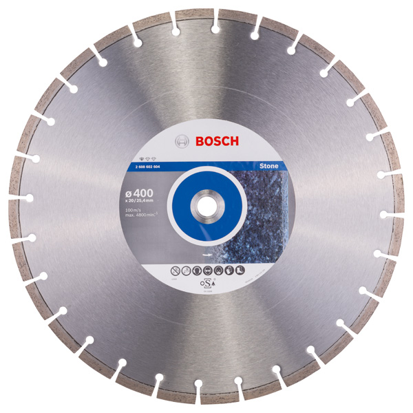 BOSCH Diamanttrennscheibe Standard for Stone, 400 x 20,00/25,40 x 3,2 x 10 mm BOSCH Diamanttrennscheibe Standard for Stone, 400 x 20,00/25,40 x 3,2 x 10 mm