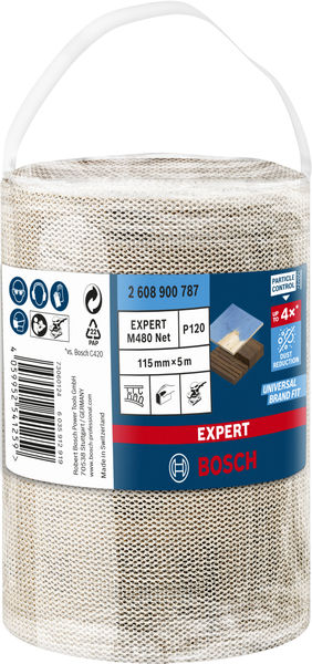 BOSCH EXPERT M480 Schleifnetzrolle, 115x5000mm, K120 BOSCH EXPERT M480 Schleifnetzrolle, 115x5000mm, K120
