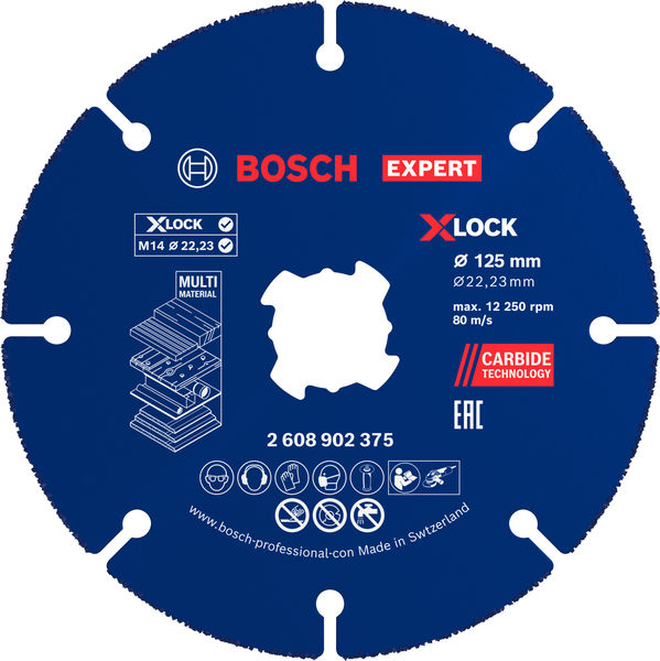 BOSCH EXPERT Multi Material Carbide-Trennscheibe, 125 x 22,23 mm, X-Lock, 10-tlg. BOSCH EXPERT Multi Material Carbide-Trennscheibe, 125 x 22,23 mm, X-Lock, 10-tlg.
