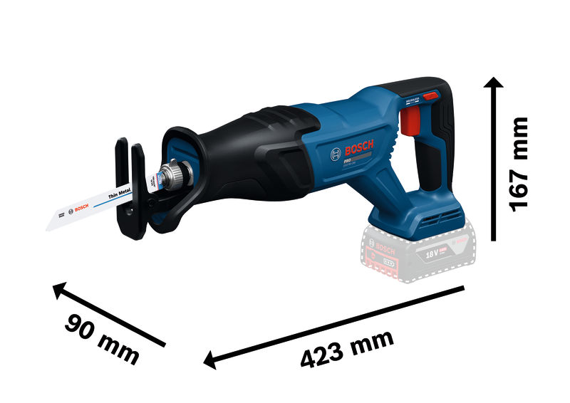 BOSCH Akku-Säbelsäge GSA18V-280 in L-BOXX