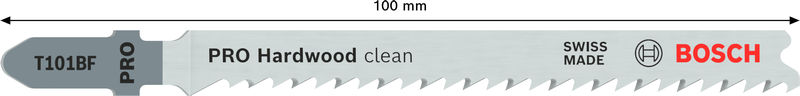 BOSCH PRO Hardwood clean T101BF Stichsägeblatt, 100 mm, 2-tlg. BOSCH PRO Hardwood clean T101BF Stichsägeblatt, 100 mm, 2-tlg.