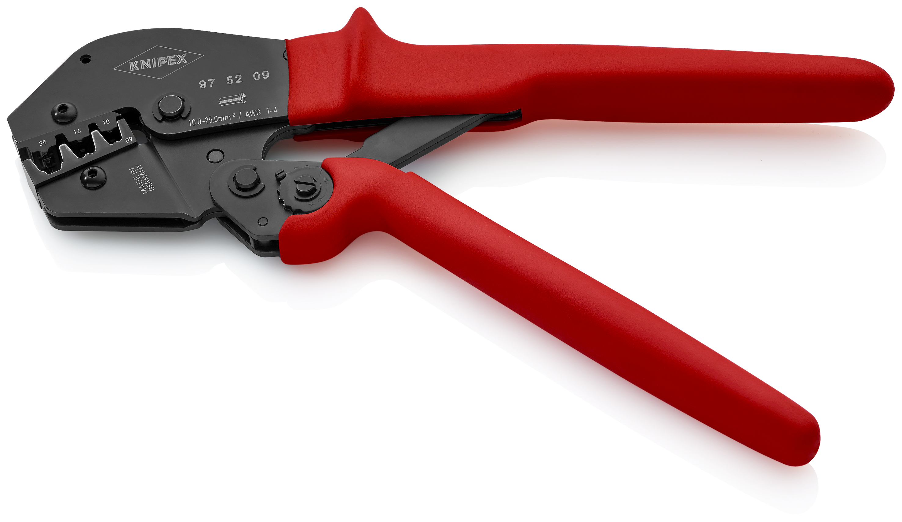 KNIPEX KNIPEX 97 52 09 SB Crimpzange auch für Zweihandbedienung 250 mm brüniert mit rutschhemmenden Kunststoff-Hüllen brüniert KNIPEX KNIPEX 97 52 09 SB Crimpzange auch für Zweihandbedienung 250 mm brüniert mit rutschhemmenden Kunststoff-Hüllen brüniert