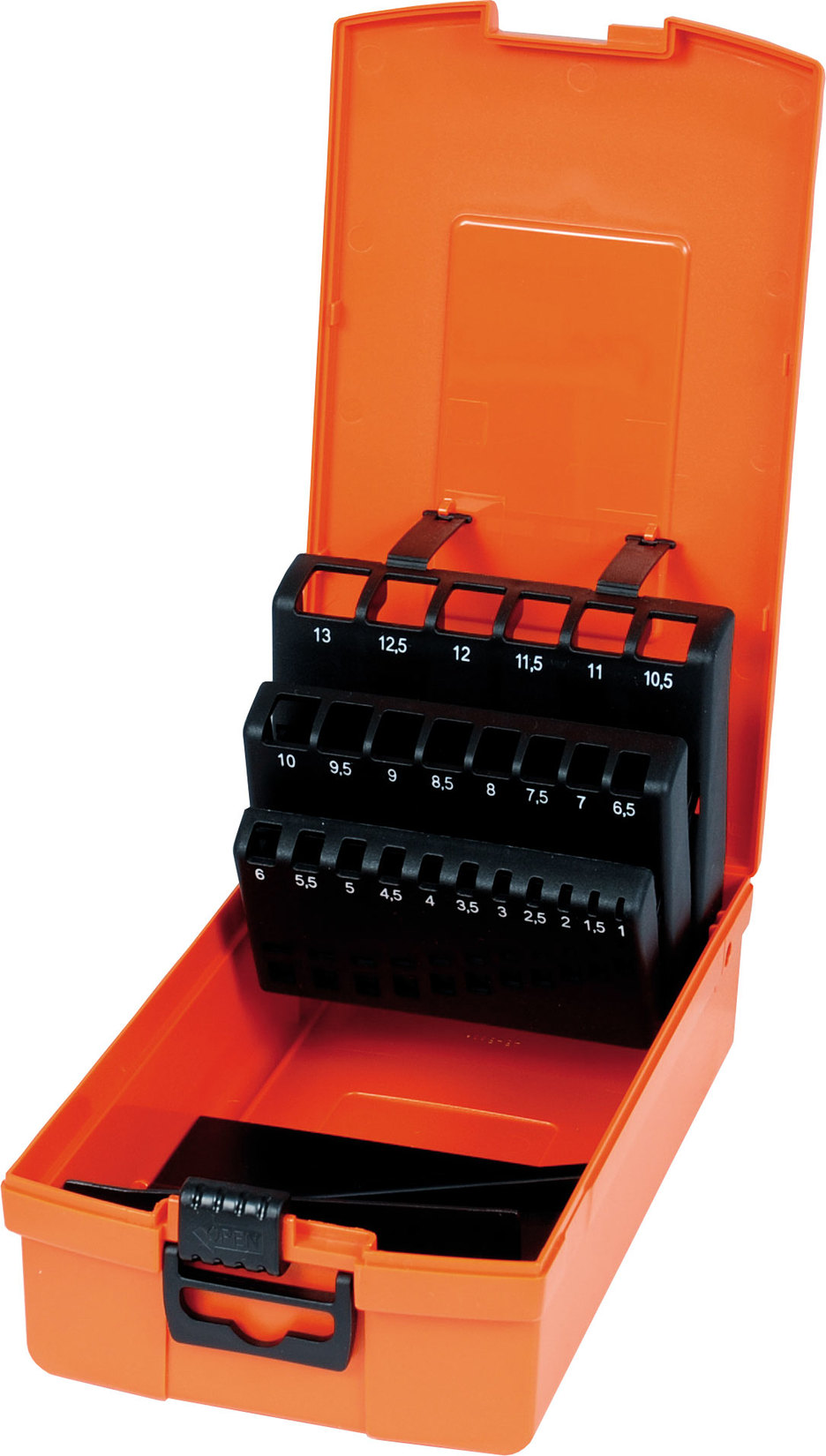 Projahn Kassette Kunststoff 25tlg. 1-13mm leer Farbe orange