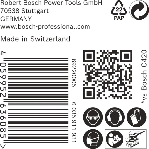 BOSCH EXPERT C470 Schleifblatt, 115x107mm, K180, 6 Löcher, 50-tlg. BOSCH EXPERT C470 Schleifblatt, 115x107mm, K180, 6 Löcher, 50-tlg.