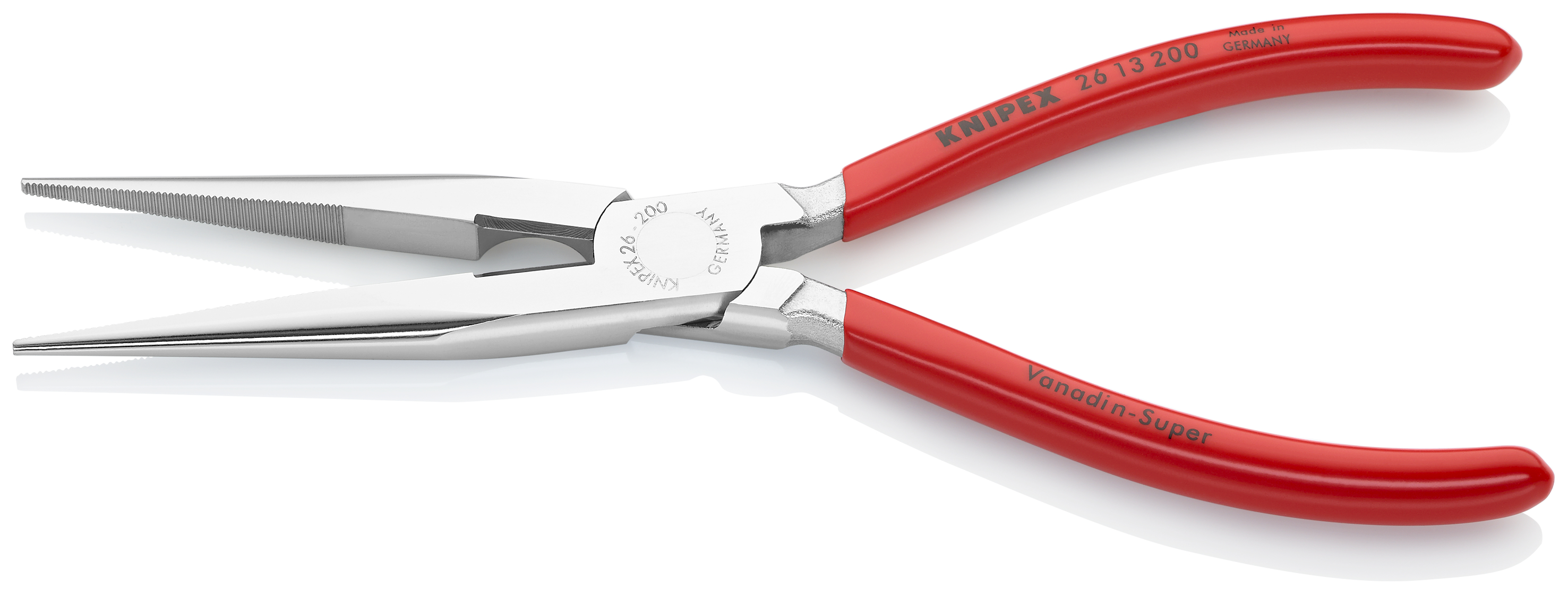 KNIPEX KNIPEX 26 13 200 Flachrundzange mit Schneide (Storchschnabelzange) 200 mm verchromt mit Kunststoff überzogen KNIPEX KNIPEX 26 13 200 Flachrundzange mit Schneide (Storchschnabelzange) 200 mm verchromt mit Kunststoff überzogen