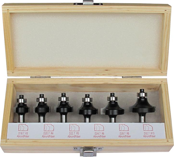 FORTIS HW-Abrundfräser-Satz S8 6-tlg. im Holzkoffer FORTIS HW-Abrundfräser-Satz S8 6-tlg. im Holzkoffer