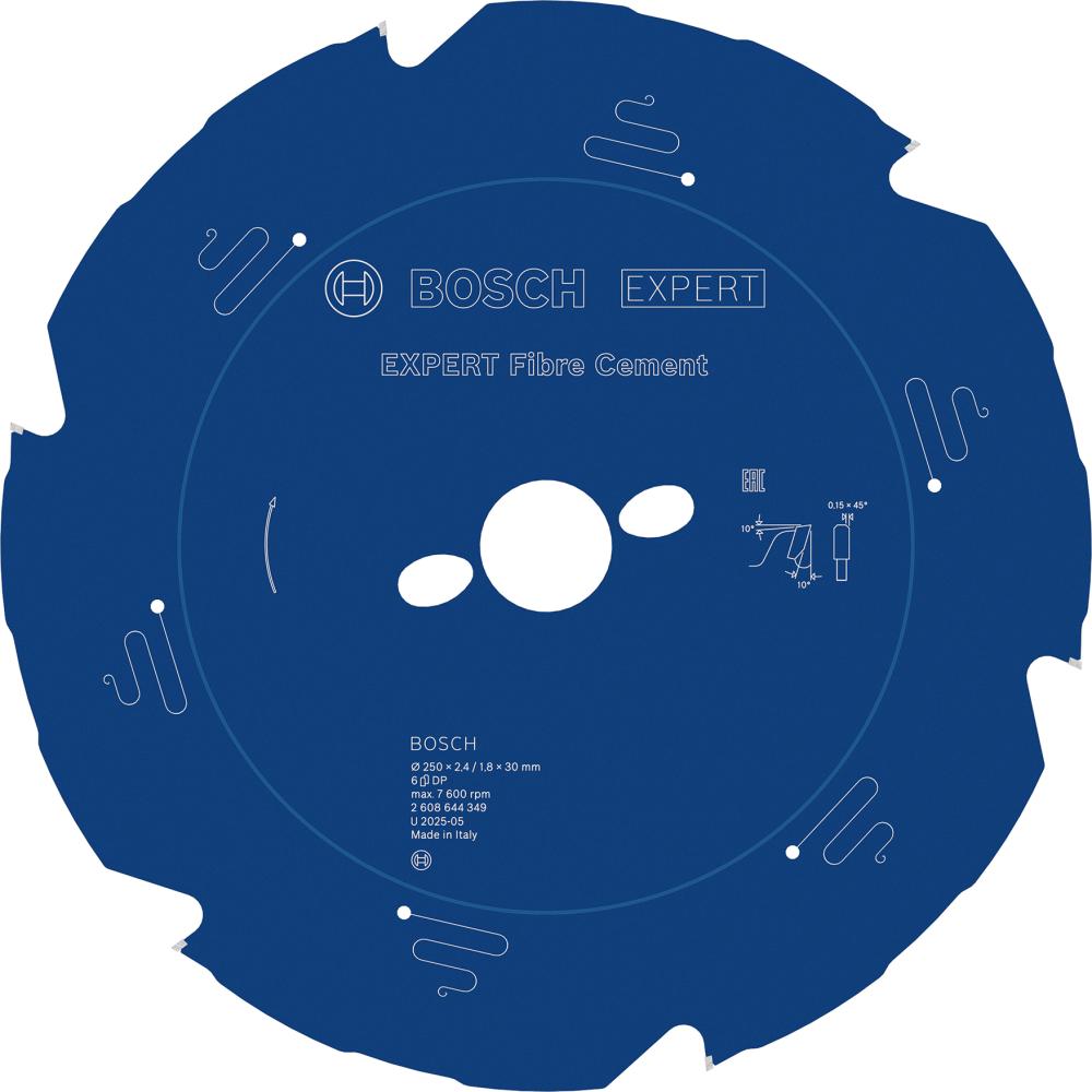 BOSCH EXPERT Fibre Cement Kreissägeblatt, 250x2,4/1,8x30 mm, Z6 BOSCH EXPERT Fibre Cement Kreissägeblatt, 250x2,4/1,8x30 mm, Z6