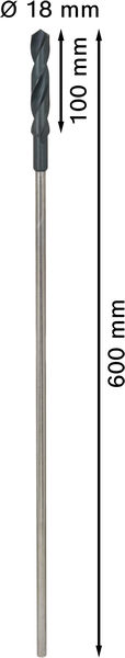 BOSCH PRO Wood HSS Installationsbohrer, 18 x 100 x 600 mm BOSCH PRO Wood HSS Installationsbohrer, 18 x 100 x 600 mm