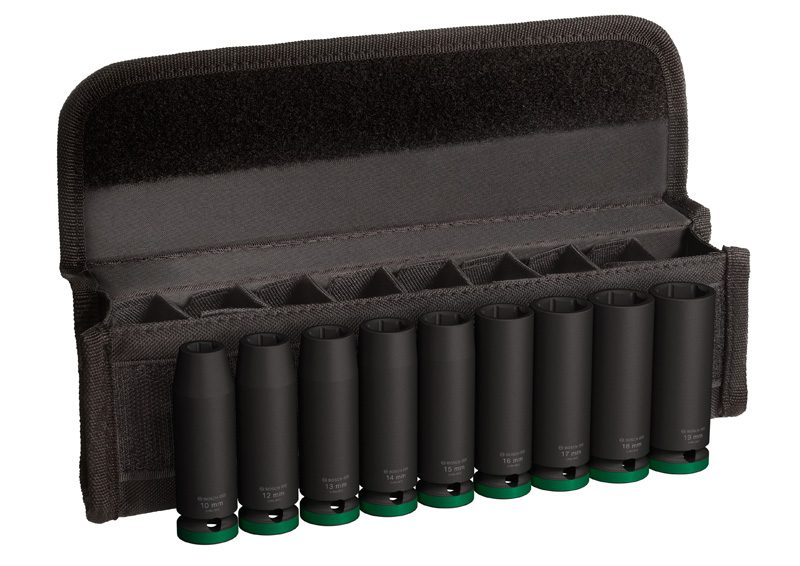 BOSCH PRO Impact Steckschlüsselsatz Set, 1/2", tief, 9-tlg.