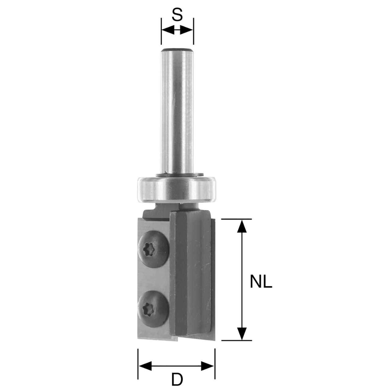 BRÜCK HW-WP-Bündigfräser Typ 386A Z2 D=19mm,NL=30mm,S=8mm Kula schafts. BRÜCK HW-WP-Bündigfräser Typ 386A Z2 D=19mm,NL=30mm,S=8mm Kula schafts.