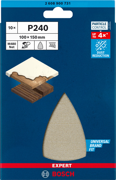 BOSCH EXPERT M480 Schleifnetz, 100x150mm, K24, 10-tlg.